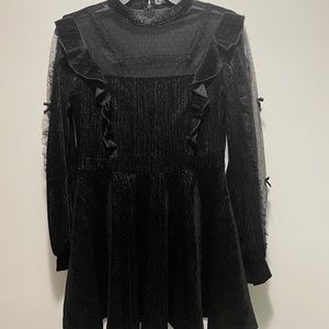 Sparkle velvet goth mini dress by Dark In Love (XL)